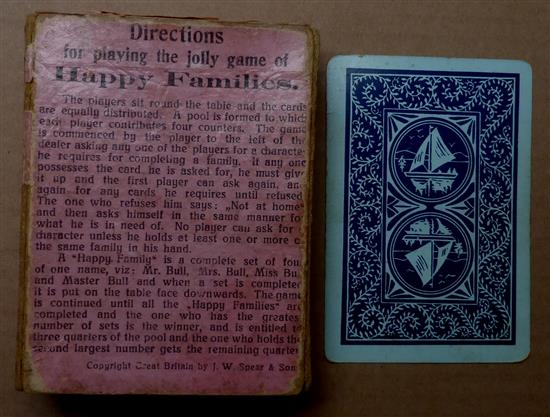 A Card Game of HAPPY FAMILIES by Spears Games c1900. 40 cards. Complete. With box and Rules.